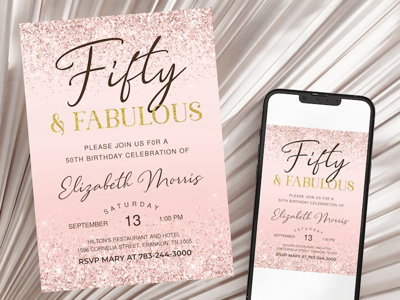 Fifty and Fabulous Invitation