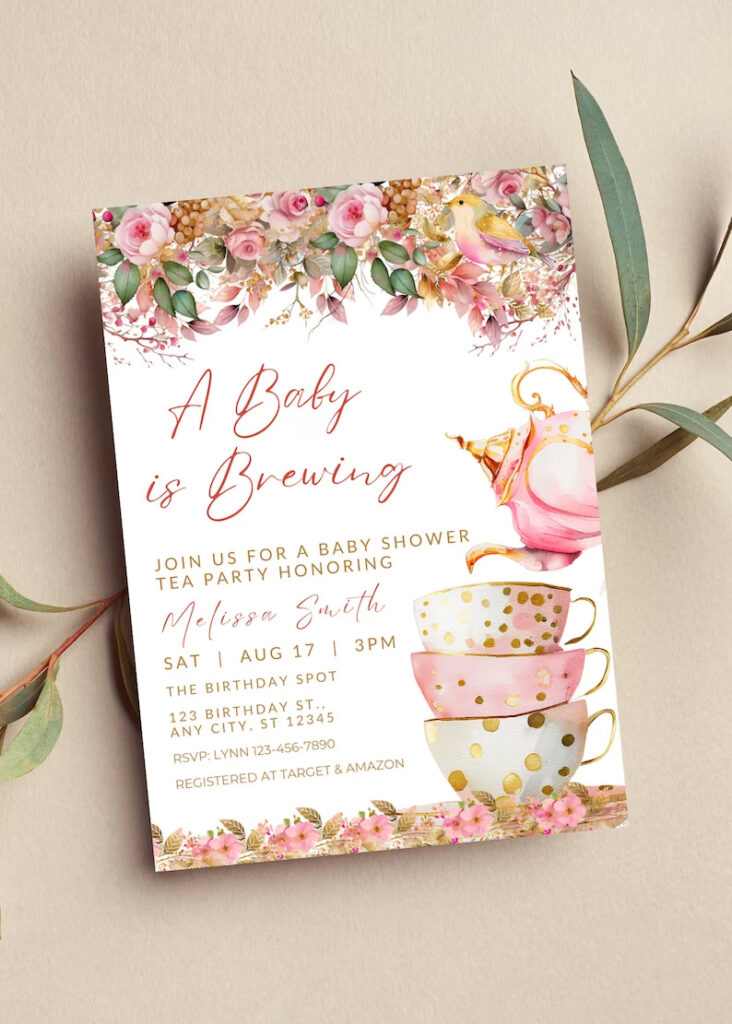 Baby Shower Tea Party Invitation