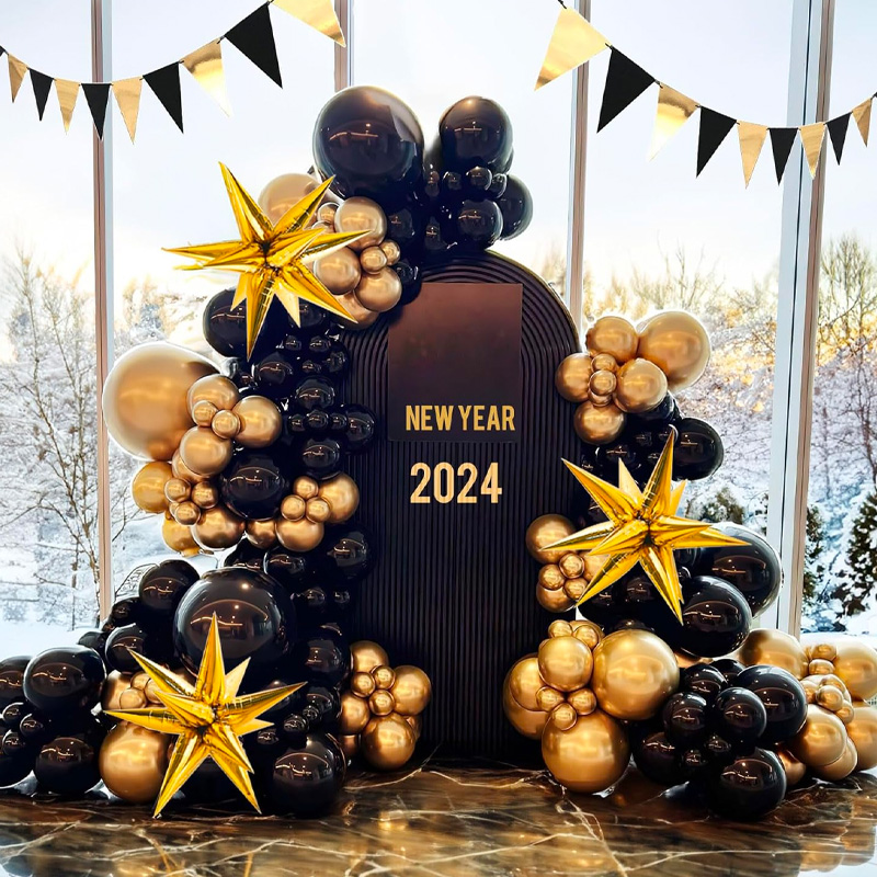 Black and Gold Party Balloons