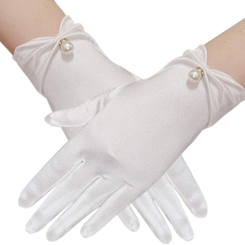 White Tea Party Gloves